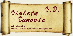 Violeta Dunović vizit kartica